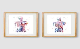 Músculos humanos lienzo de arte estampado y póster de acuarela sistema muscular Anatomía pintura artista artística de impresión médica decoración de pared2766743