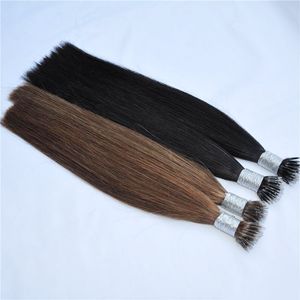 menselijk remy nano-ringhaar 4 donkerbruine maagdelijke braziliaanse hairextensions gratis dhl