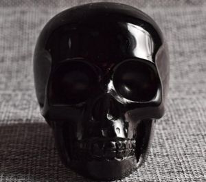 Menselijke vorm kristal schedel standbeeld natuurlijk zwart obsidiaan jade schedel beeldje kristal genezing reiki kwaad home decor8527582