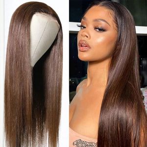 Menselijke T-deel Transparante kant pruik Pre pluked Brizilian Straight Hair Pruiken voor vrouwen Remy Hai