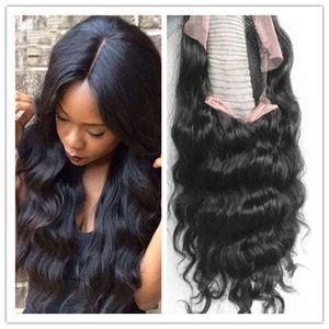 Menselijk Virgin Braziliaans Haarkant Wigs Pruiken Body Wave Natural Black Color Soft Baby Hair Product