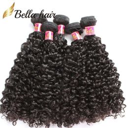 Poules de cheveux vierges humaines Extensions Curly Wave Malaysian 100 Hair non transformés tissages Double Toute Naturel Noir 3PCS Bellahair 30inch 8a