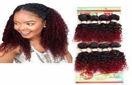 Tissages humains 8 bundles jerry curl pour les femmes noires 8 pcs vague lâche extension de cheveux brésiliens mongolien bouclés tressage hair8470403