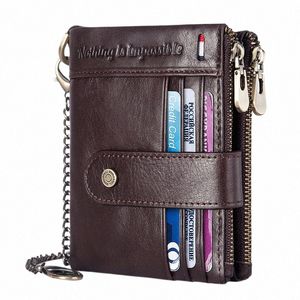 Humerpaul Carte Holder Portefeuille Men RFID Portefeuille d'organisateurs en cuir authentique avec poche à monnaie courte du sac à main d'embrayage à la fenêtre ID P5ZA #