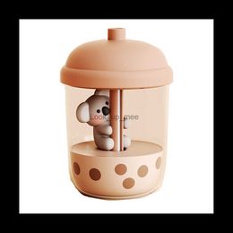 Humidificateurs 1 pièces nouveau mignon Koala lait thé tasse humidificateur haut brouillard ménage petit Portable bureau USB Mini parfum brun YQ230926