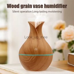 Humidificateurs 130ML Vase bois Grain humidificateur d'air ultrasons USB arôme huile essentielle diffuseur maison voiture muet antibactérien avec lumière colorée YQ230926