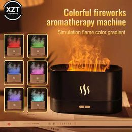 Luchtbevochtigers 180ML Flame Fire-luchtbevochtiger Aromatherapie-diffuser Ultrasone aromatische essenties Huisluchtbevochtiger Geurverspreiders voor thuis YQ230927