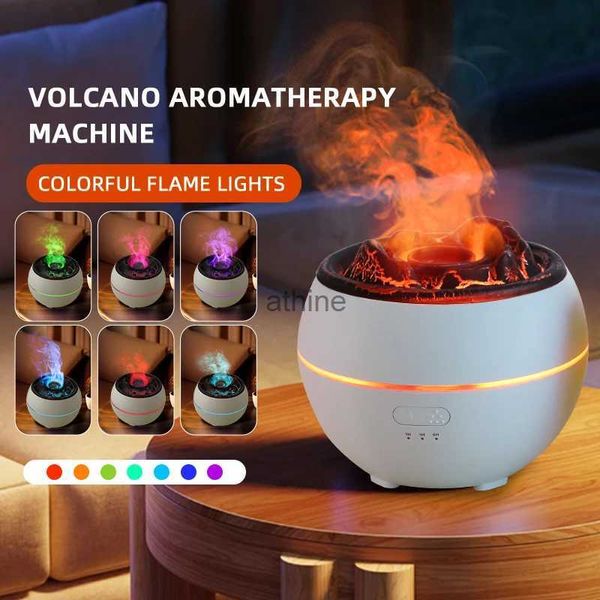 Humidificateurs 2023 diffuseur d'arôme flamme volcan humidificateur maison huiles essentielles brumisateur à ultrasons méduse parfum brumisateur veilleuse YQ240122