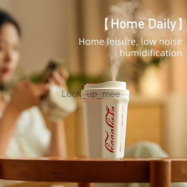 Humidificateurs 2023 Dernier humidificateur de tasse de Coke rechargeable 350 ml batterie portable sans fil diffuseur d'arôme de voiture à domicile YQ230926