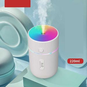 Humidificateurs 220ML Mini humidificateur d'air de voiture USB diffuseur d'huile essentielle à ultrasons purificateur intelligent maison arôme brumisateur LED veilleuse