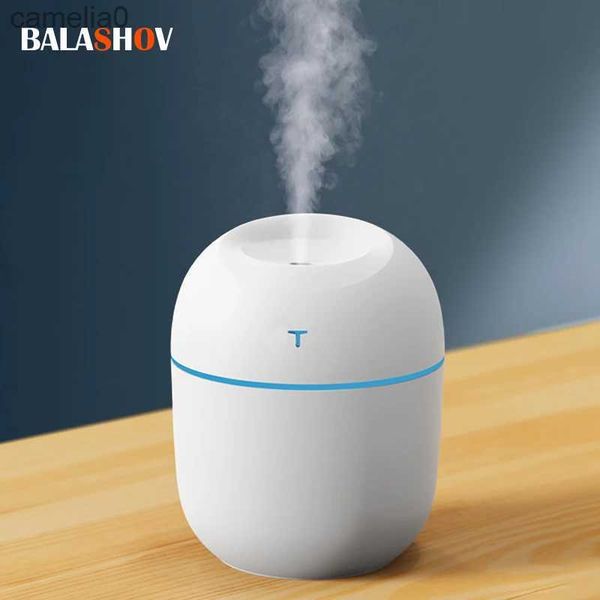 Humidificateurs 220ML Mini humidificateur d'air à ultrasons diffuseur d'huile essentielle pour la maison bureau voiture purificateur USB arôme diffuseur brumisateur LED LampL231226