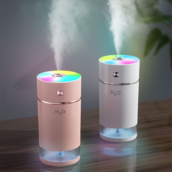 Humidificadores 240 ml ultrasónico Fol Mist Maker Portable Mini Humidificador Humidificador Recargable Difusor de aroma de aroma de aroma con luces LED coloridas 230427