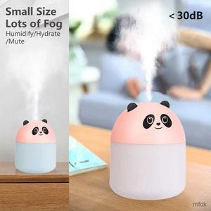 Humidificateurs 250 ml mignon Panda humidificateur d'air diffuseur d'huile essentielle USB brumisateur voiture pour la maison avec diffuseur d'arôme de lumière de nuit colorée