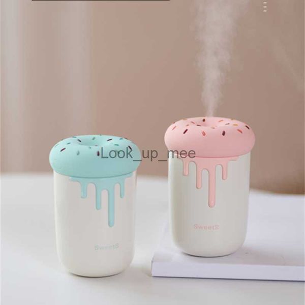 Humidificateurs 250ML Mini humidificateur d'air USB Portable beignet humidité tasse Cool brumisateur brumisateur avec lampe de nuit LED pour diffuseur d'arôme de voiture à la maison YQ230926