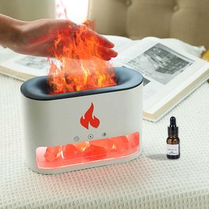 Humidificateurs 250ml USB Diffuseur essentiel d'aromathérapie électrique avec lampe à flamme de couleur Humidificateur d'air ultrasonique à brume fraîche