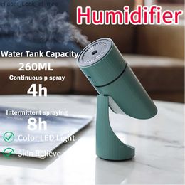 Humidificateurs 260ML humidificateur d'air sans fil LED USB diffuseur d'aromathérapie 1000mAh batterie rechargeable ultrasons fabricant de brume fraîche brumisateur silencieux Q230901