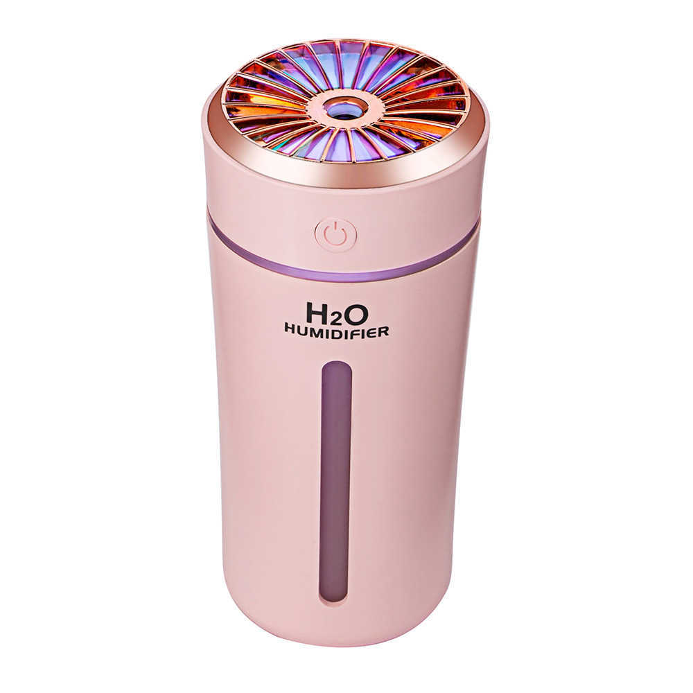 Luftbefeuchter 270 ml tragbarer Mini-Luftbefeuchter USB-Ultraschall-ätherisches Öl Aroma-Nebelhersteller LED-Nachtlicht für Heim-Auto-Reinigungsapparat