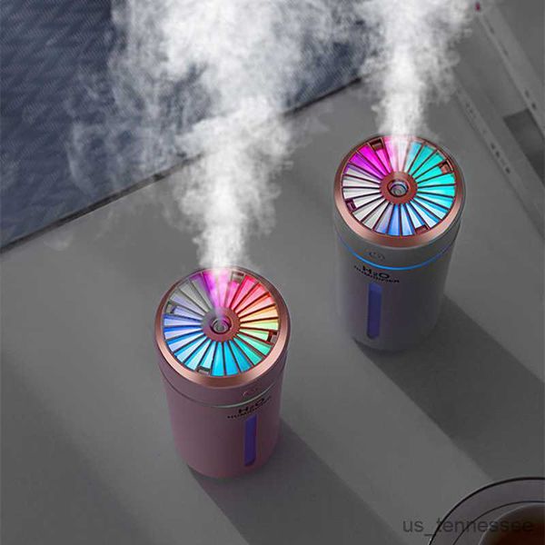 Humidificadores 270ml Humidificador ultrasónico USB Ambientador de aire para automóvil Niebla portátil con luz LED de colores Mini difusor de aroma para el hogar R230615