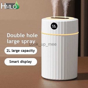 Humidificateurs 2L humidificateur d'air Double buse huile essentielle arôme diffuseur de parfum diffuseur d'aromathérapie à ultrasons avec affichage de l'humidité YQ230927