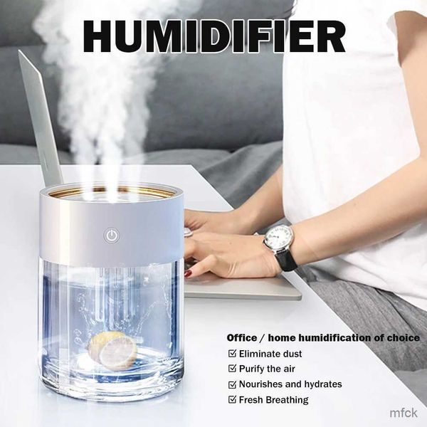 Humidificadores Humidificador de aire de 2 l con pantalla LCD de humedad Boquilla Ambientador Niebla pesada Aroma Difusor de aceite esencial para el dormitorio de la oficina en casa