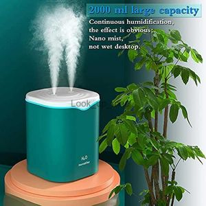 Humidificateurs Humidificateur à Double pulvérisation 2LHumidificateur USB de grande capacitéHumidificateur d'air silencieux à grand jetHuile essentielle aromathérapie Humificador YQ230927