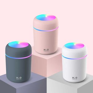 Humidificateurs 300ml humidificateur d'air USB ultrasons arôme huile essentielle diffuseur romantique lumière douce humidificateur Mini Cool brumisateur purificateur