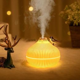 Luchtbevochtigers 300 ml USB-luchtbevochtiger Mini Water Aroma Diffuser met warm LED-nachtlampje voor thuiskamer Ultrasone Cool Mist Humidificador YQ230926