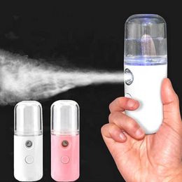 Luchtbevochtigers 30 ml Mini-luchtbevochtiger Draagbare oplaadbare kleine draadloze Nano Persoonlijke gezichtssproeier Cool Mist Maker Fogger-luchtbevochtiger L230914