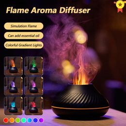 Humidificadores Humidificador de Llama Colorida 3D USB Aromaterapia para Coche Humidificadores Difusores Difusor portátil Aceites Esenciales para Fragancia de la habitación del hogar