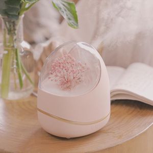 Humidificateurs Diffuseur d'arôme de fleur éternelle de 400ML, humidificateur d'air ultrasonique d'aromathérapie, lampe LED pour diffuseur d'huile essentielle de parfum de maison