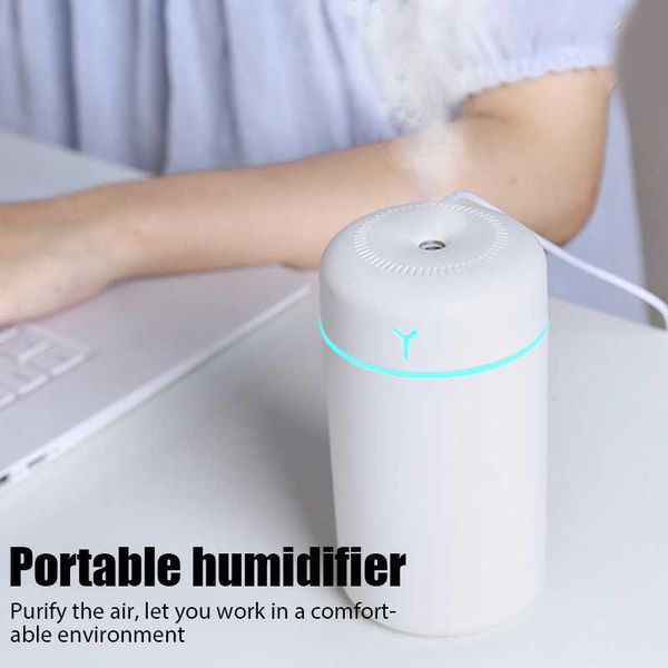 Humidificadores Humidificador de aire de 420 ml, Mini humidificador de Aroma, difusor portátil, purificador de carga USB para el hogar y el coche, niebla fría