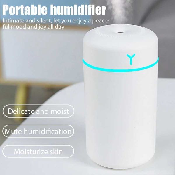 Humidificadores 420 ml Humidificador Humidificador portátil USB Difusor de aceite aromático con luz de enfriamiento de color Purificador de automóviles en el hogar Y240422