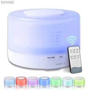 Humidificateurs Humidificateur d'air ultrasonique 500ML, télécommande, 7 couleurs changeantes, LED Ultra-tout à fait le diffuseur d'huile essentielle et d'arôme L240115