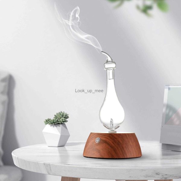 Humidificateurs 50ML humidificateur d'air mini diffuseur d'aromathérapie atomiseur d'huile essentielle jet froid réservoir en verre à base de bois pour le bureau à domicile Yoga YQ230926