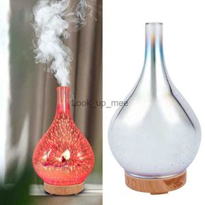 Humidificateurs 7 couleurs lumière 3D feu d'artifice verre humidificateur d'air 100 ml ultrasons Humidificador huile essentielle arôme diffuseur brumisateur décor à la maison YQ230927