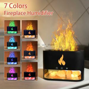 Humidificadores 7 colores Luz ambiental Chimenea Humidificador de aire para el hogar Llama Fuego Aroma Difusor Olor eléctrico Mini USB Mist Spayer Portátil YQ230927