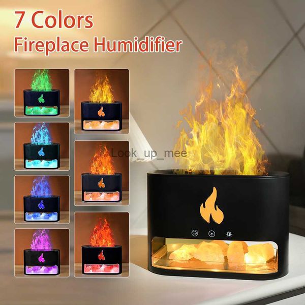 Humidificateurs 7 couleurs lumière ambiante cheminée humidificateur d'air pour la maison flamme feu arôme diffuseur électrique odeur Mini USB brumisateur Portable YQ230927