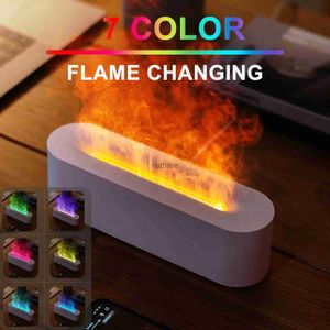 Humidificateurs 7 couleurs flamme aromathérapie humidificateur d'air diffuseur USB électrique ultrasons brume fraîche diffuseur d'huile essentielle Humidificador lampe YQ240122