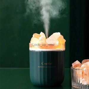 Humidificateurs 800mAh Portable sans fil USB arôme diffuseur humidificateur d'air cristal naturel romantique lampe à LED aromathérapie Humidificador brumisateur YQ230927