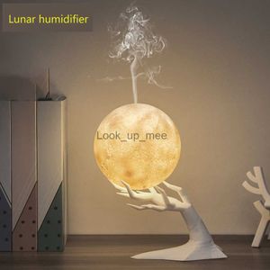 Humidificateurs 880ML lune humidificateur d'air ultrasons arôme huile essentielle diffuseur USB 3D stéréoscopique lune nuit lampe brumisateur Humidificador YQ230927