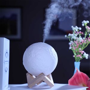 Humidificateurs 880ML Lune Lampe USB Humidificateur d'air Ultrasonique Diffuseur d'huile essentielle Mist Maker Ménage Couleur Veilleuse