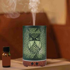 Humidificateurs Humidificateur d'aromathérapie d'air 200 ml prise britannique décor petit diffuseur d'arôme de hibou de bureau sans eau à arrêt automatique pour Yoga petite amie enfants YQ230926