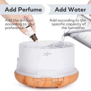 Humidificateurs Humidificateur d'air diffuseur d'huile essentielle 300ML 500ML 1000ML avec lumières télécommande diffuseur d'aromathérapie électrique à ultrasons