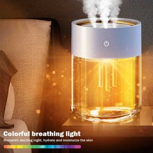 Humidificadores Humidificador de aire Boquilla Aromaterapia Humidificador Niebla pesada Ultrasónico Gran capacidad Lámpara de siete colores USB para dormitorio Sala de estar