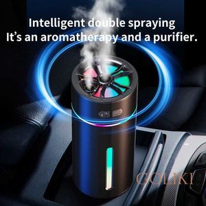 Humidificateurs Humidificateur de voiture rechargeable intelligent muet coloré lumière ambiante USB portable diffuseur de parfum d'air pour huile essentielle de véhicule