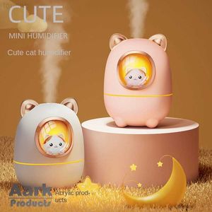 Luchtbevochtigers Cartoon Kitty Luchtbevochtiger Diffuser Aroma Essentiële olie Parfum met nachtlampje Kamerplant Slaapkamer Schattig Stil Opladen via USB L230914