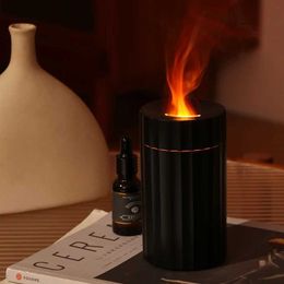 Bevochtigers kleur elektrische vlam aromatische diffuser voor automotive luchtbevochtiger USB ultrasone aromatherapie huishouden essentiële oliediffuser y240422