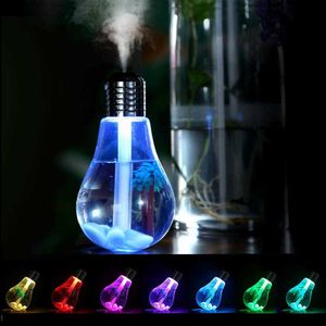 Humidificadores Humidificador ultrasónico USB creativo Luz nocturna LED Mini difusor de aroma Aromaterapia Mist Maker Botella Bombilla Humidificador para el hogar