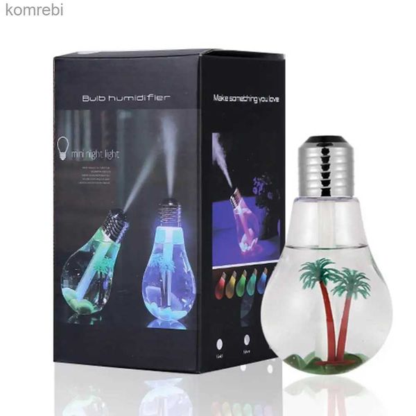 Humidificateurs Créatif USB humidificateur à ultrasons LED veilleuse Mini arôme diffuseur aromathérapie brumisateur bouteille ampoule humidificateur pour HomeL240115