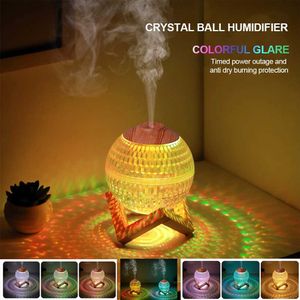 Humidificateurs Crystal ventilateur Air Humidificateur 350 ml Réservoir d'eau avec couleur nocturne 2,2W 450mA Type-C Socket adapté aux chambres / jardin d'enfants Y240422 Y240422